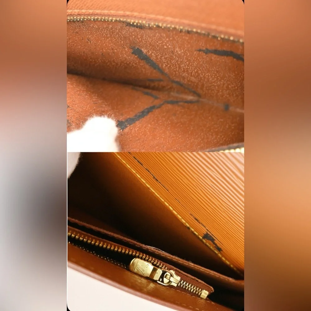 Authentic Louis Vuitton Ambassador brown leather epi briefcase with strap